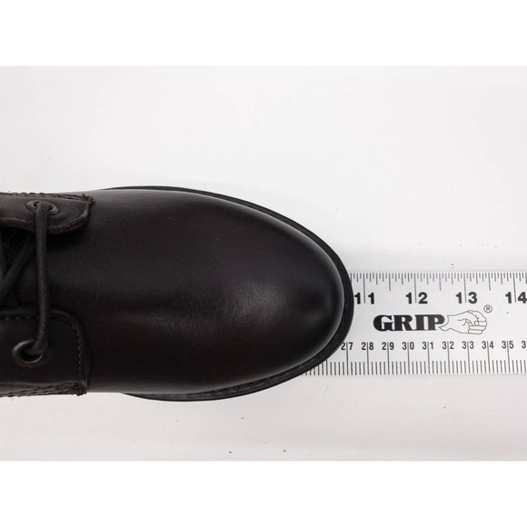 Frye Dark Brown Veronica Leather Lace Up Heeled Combat Boots 7.5 - Picture 11 of 12